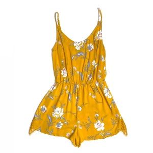 Kendall & Kylie mustard yellow floral romper